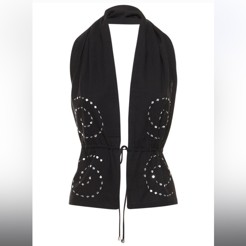 NWT Gimaguas Mio Embellished Top in Black/Silver